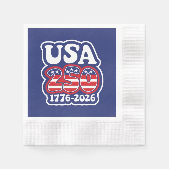 America's 250th Birthday - Groovy USA 250 Serviette (Vorderseite)