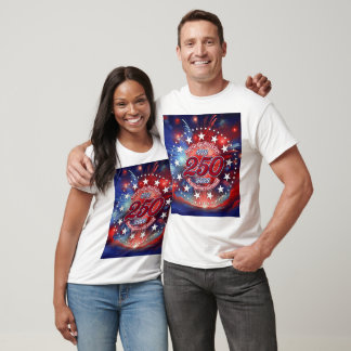 America's 250th Birthday Semiquin Graphic Firework T-Shirt