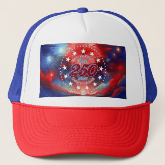 America's 250th Birthday Semiquin Graphic Firework Truckerkappe