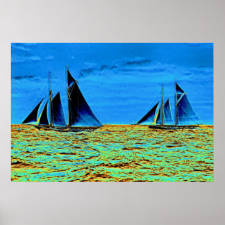 America's Cup Contender 'Idler' und 'Hildegarde' Poster