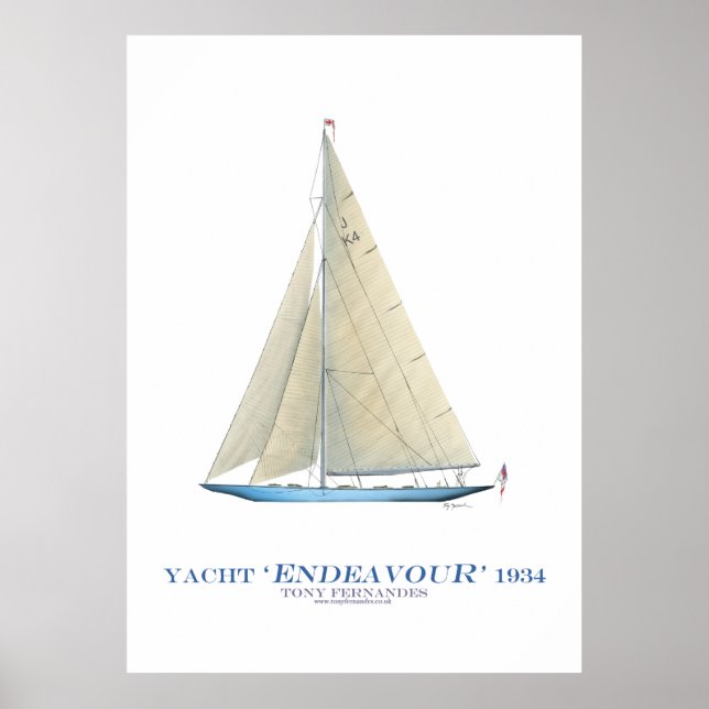 americas cup yacht 'endeavor', tony fernandes poster (Vorne)