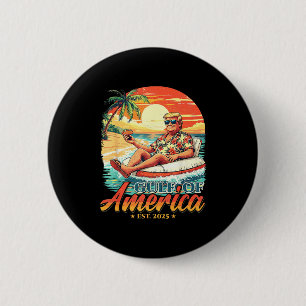 Americas Gulf Trump 2024 Retro Beach USA Button