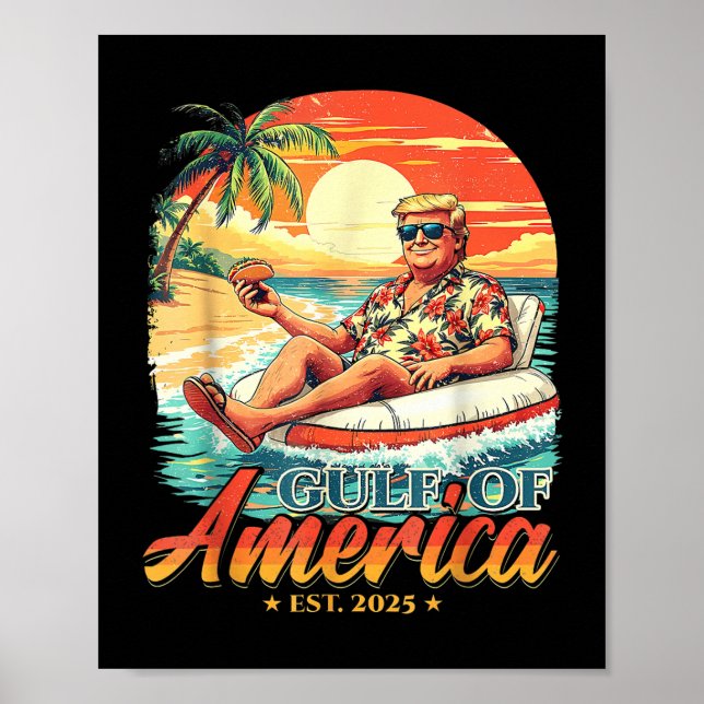 Americas Gulf Trump 2024 Retro Beach USA Poster (Vorne)