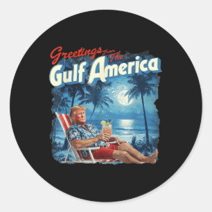 Americas Gulf Trump 2024 Retro Beach USA Runder Aufkleber