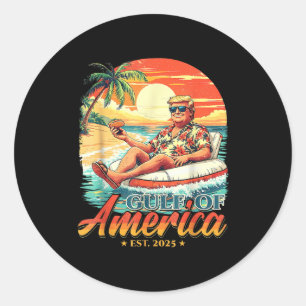 Americas Gulf Trump 2024 Retro Beach USA Runder Aufkleber