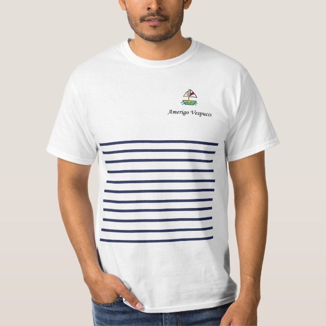 Amerigo Vespucci a rayé le T-shirt (Devant)