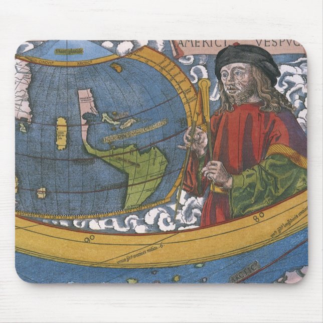 Amerigo Vespucci Explorer auf einer Karte von Amer Mousepad (Vorne)