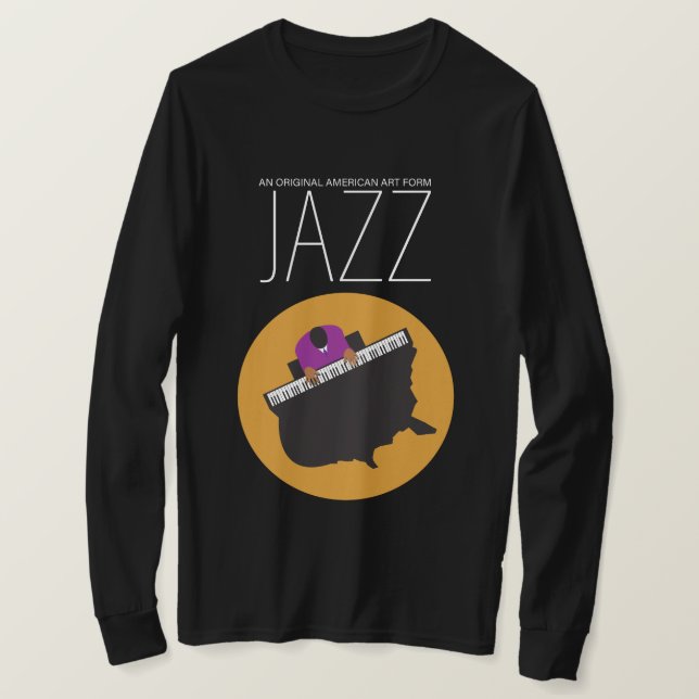 AmeriJazz Basic Long Sleeve BLK T - Shirt (Design vorne)