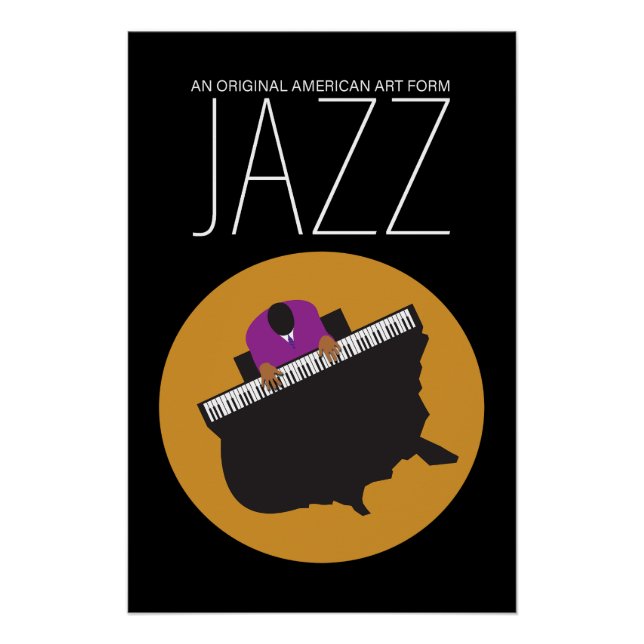AmeriJazz Black Glossy Poster (Vorderseite)