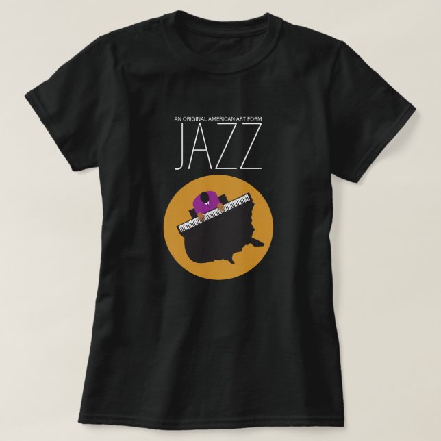 AmeriJazz Girls Black T-Shirt (Design vorne)