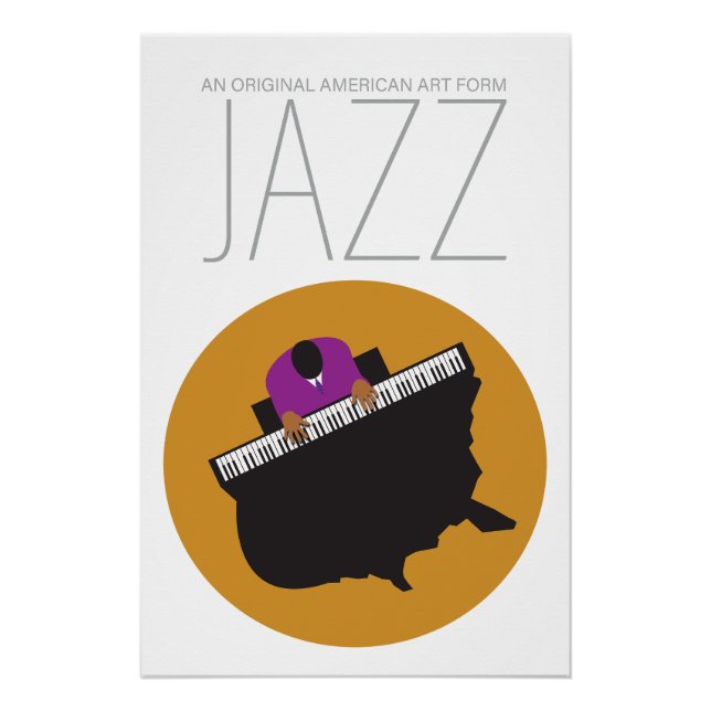 AmeriJazz White Glossy Poster (18,67" x 28") (Vorderseite)