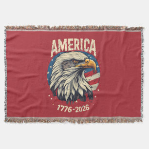Amerika 1776 2026 Weißkopfseeadler Patriotische US Decke