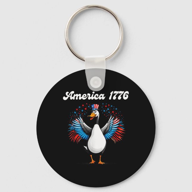 Amerika 1776, 4. Juli, Patriotische Gans Schlüsselanhänger (Vorderseite)