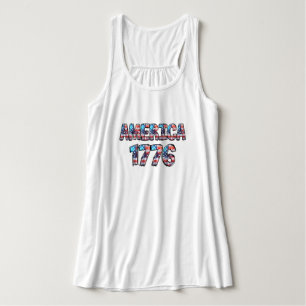 Amerika 1776 Flag und Feuerwerk Frauen Tank Top