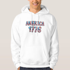 Amerika 1776 Flag und Feuerwerk Hoodie