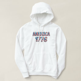 Amerika 1776 Flag und Feuerwerk Hoodie