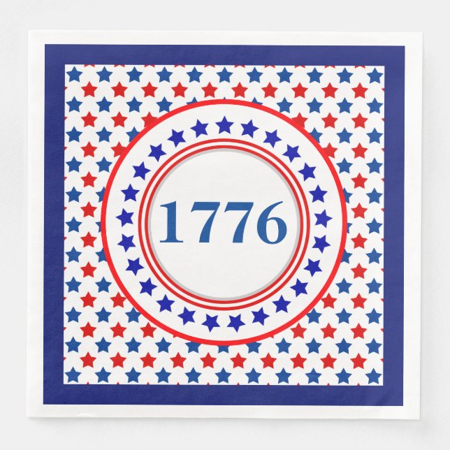 Amerika 1776 Servietten zum Abendessen auf Papier (Vorderseite)