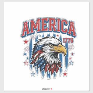 Amerika 1776 Vintage Adler Patriotisches Shirt Des Aufkleber