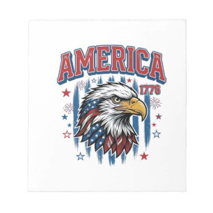 Amerika 1776 Vintage Adler Patriotisches Shirt Des Notizblock