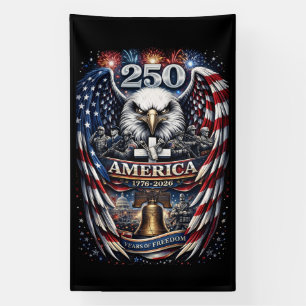 Amerika 250 Adler, Feuerwerk und Freiheit Banner