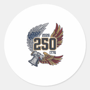 Amerika 250 Adlerflügel 2026 Patriotisches Design_ Runder Aufkleber