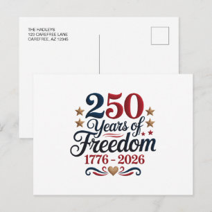 Amerika 250 ankündigungspostkarte