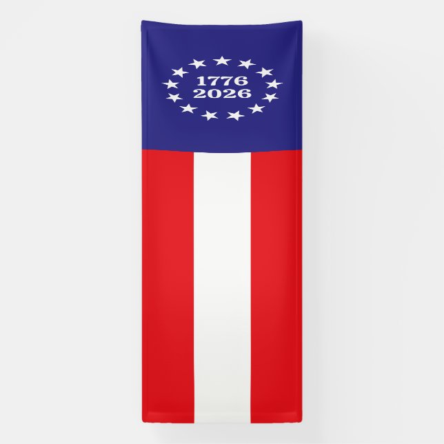 Amerika 250 Betsy Ross Banner (Vertikal)