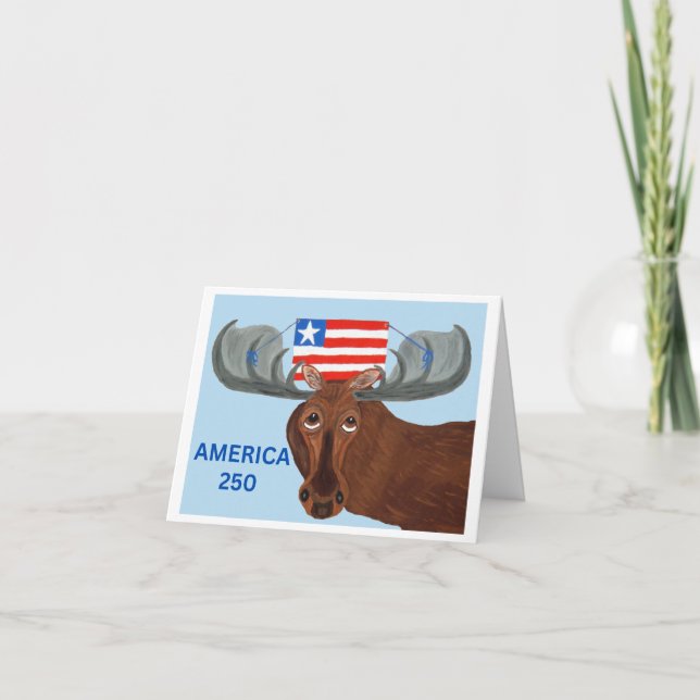 Amerika 250 Elch Einladung (Vorderseite)