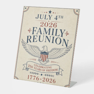 Amerika 250. Familienzusammenkunft 4. Juli 2026 Wi Sockelschild