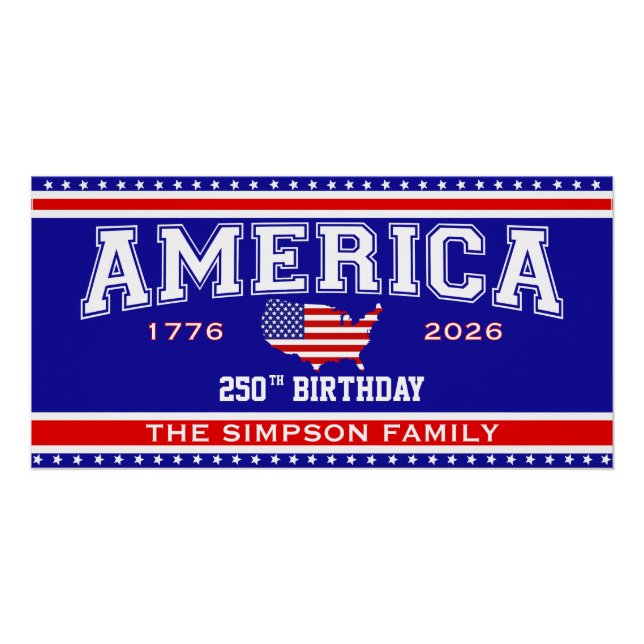 Amerika 250 Geburtstag 1776-2026 Poster (Vorderseite)