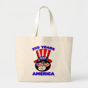 Amerika 250 Geburtstag Patriotische Katze Juli Vie Jumbo Stoffbeutel