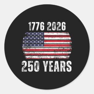 Amerika 250. Geburtstag US-Flagge Glücklicher 250 Runder Aufkleber