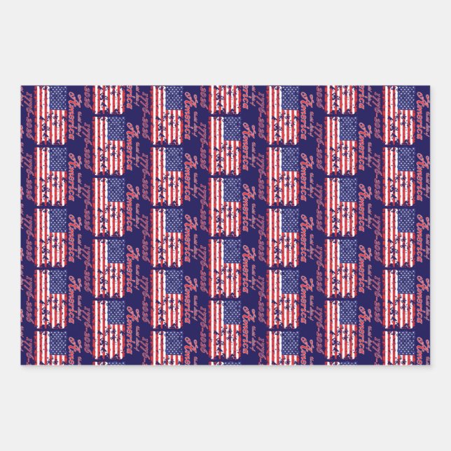 Amerika 250 geschenkpapier set (Vorderseite)