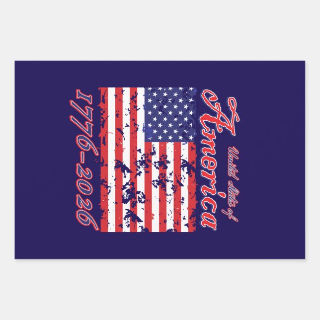Amerika 250 geschenkpapier set (Vorderseite)