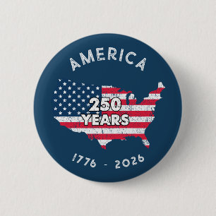 Amerika 250 Jahre 1776–2026 USA Karte Flagge Patri Button