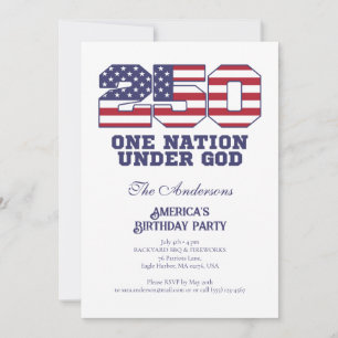 Amerika 250 Jahre 250. Jubiläum Unabhängigkeit Einladung