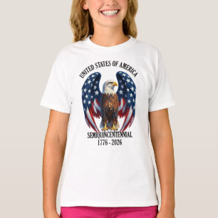 Amerika 250 Jahre Adler mit Flaggenflügeln 1776-20 T-Shirt