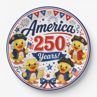 Amerika 250 Jahre Entchen Patriotische Party-Samml Pappteller