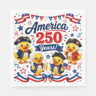 Amerika 250 Jahre Entchen Patriotische Party  Serviette