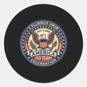 Amerika 250 Jahre Feier 4. Juli 2026 E Runder Aufkleber