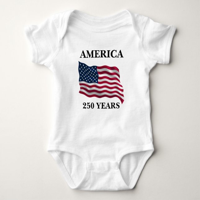 Amerika 250 Jahre Flagge Baby Strampler (Vorderseite)
