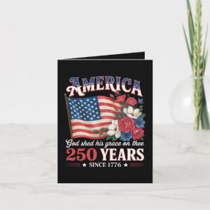 Amerika 250 Jahre Flagge Floral Feiertagskarte