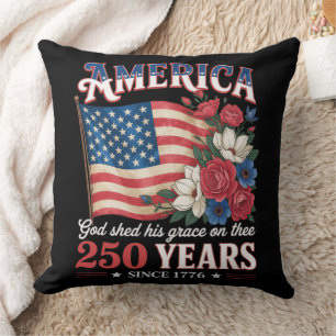 Amerika 250 Jahre Flagge Floral Kissen