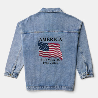Amerika 250 Jahre Flagge Jeansjacke