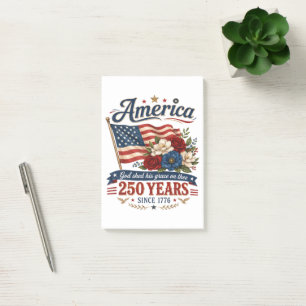 Amerika 250 Jahre Florale Flagge Post-it Klebezettel