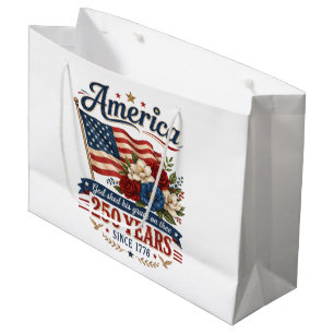 Amerika 250 Jahre Floralflagge Große Geschenktüte