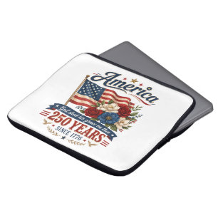 Amerika 250 Jahre Floralflagge Laptopschutzhülle