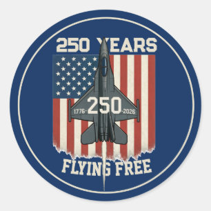 Amerika 250 Jahre Frei im Flug - 1776-2026 Runder Aufkleber