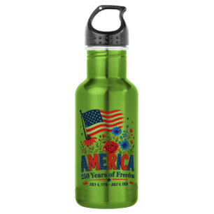 Amerika 250 Jahre Freiheit Blumenflagge Edelstahlflasche