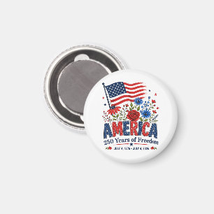 Amerika 250 Jahre Freiheit Blumenflagge Magnet